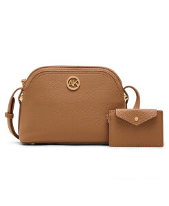 �A���N���C�� ���f�B�[�X �o�b�O Anne Klein Dome Zip Top Detachable Card Case Crossbody Bag Brown �u���E��