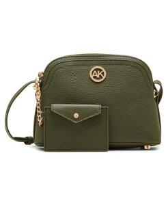 �A���N���C�� ���f�B�[�X �o�b�O Anne Klein Dome Zip Top Detachable Card Case Crossbody Bag Olive �I���[�u