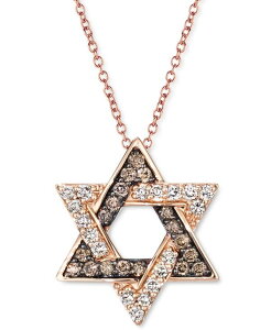 �� ���@�� ���f�B�[�X �A�N�Z�T���[ �l�b�N���X�E�`���[�J�[�E�y���_���g�g�b�v ���[�X Le Vian Chocolate Diamond (1/8 ct.w.) & Nude Diamond (1/8 ct.w.) Star of David Pendant Necklace in 14k Rose Gold �S�[���h