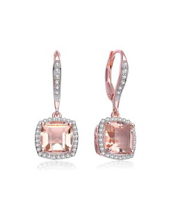�W���l���B���F ���f�B�[�X �A�N�Z�T���[ �s�A�X�E�C�������O Genevive Sterling Silver 18K Rose Gold Plated Pink Cubic Zirconia Drop Earrings Pink �s���N