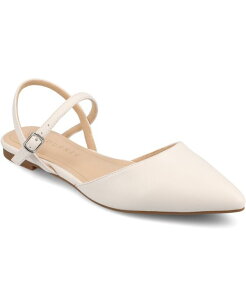 �W�����l �R���N�V���� ���f�B�[�X �V���[�Y �p���v�X Journee Collection Women's Martine Strappy Pointed Toe Flats Bone