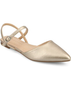 �W�����l �R���N�V���� ���f�B�[�X �V���[�Y �p���v�X Journee Collection Women's Martine Strappy Pointed Toe Flats Champagne �V�����p��