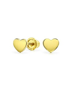 �u�����O ���f�B�[�X �A�N�Z�T���[ �s�A�X�E�C�������O �~�j Bling Jewelry Minimalist Initialetter A-Z Yellow 14K Gold Screw back Mini Solid Heart Shaped Stud Earrings Gold �S�[���h