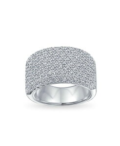 �u�����O ���f�B�[�X �A�N�Z�T���[ Bling Jewelry Micro Pave Cubic Zirconia Cocktail Wide CZ Pave Statement 1/2 Eternity Band Ring Rose Gold Plated .925 Sterling Silver �V���o�[