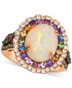 �� ���@�� ���f�B�[�X �A�N�Z�T���[ �����O Le Vian Multi-Gemstone (3-1/3 ct.w.) & Diamond (5/8 ct.w.) Halo Statement Ring in 14k Rose Gold �S�[���h