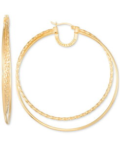 �V���� �A�C �X�~�X ���f�B�[�X �A�N�Z�T���[ �s�A�X�E�C�������O Simone I. Smith Polishedouble Rope Hoop Earrings in 18k Yellow Gold Over Sterling Silver (60mm) Gold Over Silver �S�[���h