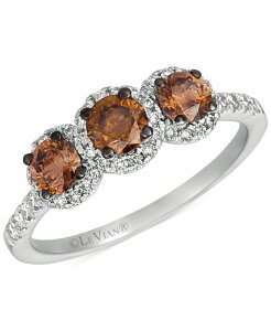 �� ���@�� ���f�B�[�X �A�N�Z�T���[ �����O Le Vian Chocolatier Chocolate Diamond (3/4 ct.w.) & Vanilla Diamond (1/4 ct.w.) Three Stone Ring in 14k Vanilla White Gold �z���C�g