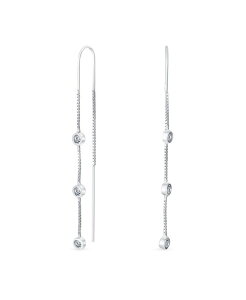 �u�����O ���f�B�[�X �A�N�Z�T���[ �s�A�X�E�C�������O �~�j Bling Jewelry Classic Minimalist Dangle Chandelier Earrings with CZ in Sterling Silver Linear Design Clear �V���o�[