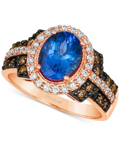 �� ���@�� ���f�B�[�X �A�N�Z�T���[ �����O Le Vian Blueberry Tanzanite (1-5/8 ct.w.) & Diamond (5/8 ct.w.) Oval Hao Ring in 14k Rose Gold �S�[���h