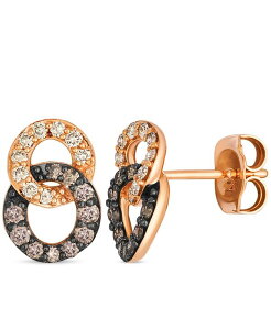 �� ���@�� ���f�B�[�X �A�N�Z�T���[ �s�A�X�E�C�������O Le Vianude Diamond (0.15 ct.w.) and Chocolate Diamond ( 0.24 ct.w.) Earring in 14K Strawberry Rose Gold �S�[���h