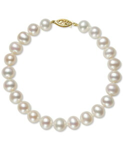 �x�� �h�D ���[�� ���f�B�[�X �A�N�Z�T���[ �u���X���b�g�E�o���O���E�A���N���b�g Belle de Mer Cultured Freshwater Pearl Bracelet (7-1/2mm) in 14k Yellow Gold �C�G���[