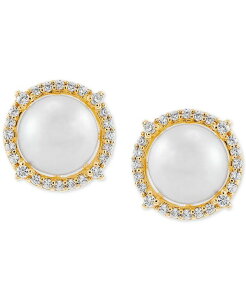�z�m�� ���f�B�[�X �A�N�Z�T���[ �s�A�X�E�C�������O Honora Cultured Freshwater Pearl (7mm) & Diamond (1/6 ct.w.) Stud Earrings in 14k Gold �S�[���h