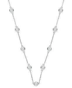 �o�b�W�F���[�~�V���J ���f�B�[�X �A�N�Z�T���[ �l�b�N���X�E�`���[�J�[�E�y���_���g�g�b�v ���[�X Badgley Mischka Lab Grown Diamond Statement Necklace (6 ct.w.) in 14k White Gold or 14k Yellow Gold 18 + 4 extender Whi