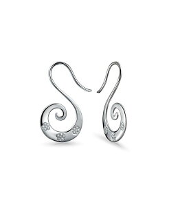 �u�����O ���f�B�[�X �A�N�Z�T���[ �s�A�X�E�C�������O Bling Jewelry Artisan Tribal Flower Blossom Swirl Wire Spiral Pull Throughoop Threader Earringsterling Silver a �V���o�[