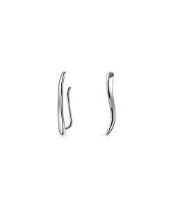 �u�����O ���f�B�[�X �A�N�Z�T���[ �s�A�X�E�C�������O �~�j Bling Jewelry Minimalist Geometric Linear Wavear Pin Crawlers Climbers Earrings Yellow Gold Plated .925 Sterling Silver �V���o�[