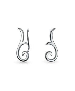 �u�����O ���f�B�[�X �A�N�Z�T���[ �s�A�X�E�C�������O �~�j Bling Jewelry Minimalist Geometric Tribal Scroll Ear Pin Crawlers Climbers Earrings Rose Gold Plated Sterling Silver �V���o�[