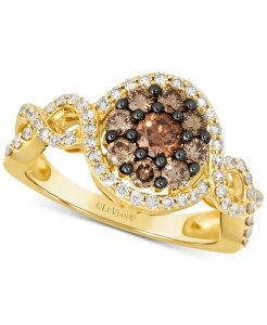 �� ���@�� ���f�B�[�X �A�N�Z�T���[ �����O Le Vian Chocolate Diamond & Nude Diamond Halo Cluster Twist Ring (1-1/20 ct.w.) in 14k Yellow Gold �C�G���[