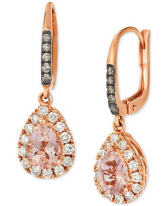 �� ���@�� ���f�B�[�X �A�N�Z�T���[ �s�A�X�E�C�������O Le Vian Peach Morganite (1 ct.w.) Nude Diamond (3/8 ct.w.) & Chocolate Diamond (1/10 ct.w.) Teardrop Earrings in 14k Strawberry Rose Gold �S�[���h