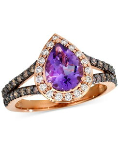 �� ���@�� ���f�B�[�X �A�N�Z�T���[ �����O Le Vian Amethyst (1-1/5 ct.w.) Nude Diamond (1/4 ct.w.) & Chocolate Diamond (3/8 ct.w.) Pear-Shaped Ring in 14k Strawberry Rose Gold �S�[���h