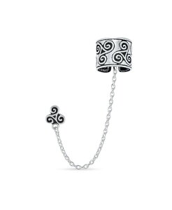 �u�����O ���f�B�[�X �A�N�Z�T���[ �s�A�X�E�C�������O Bling Jewelry Celtic Irish Trinity Triskele Wrap Cartilagear Cuff Chain Pierced Ear Stud Earrings 1Pcs Oxidized .925 Sterling Silver �V���o�[