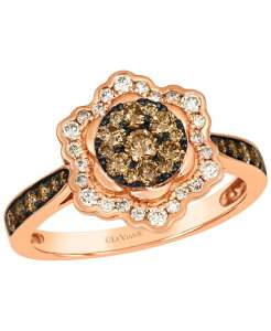 �� ���@�� ���f�B�[�X �A�N�Z�T���[ �����O Le Vian Chocolate Diamond (0.58 ct.w.) and Nude Diamond (0.23 ct.w.) Ring in 14k Strawberry Rose Gold �S�[���h