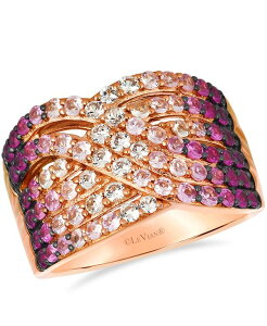 �� ���@�� ���f�B�[�X �A�N�Z�T���[ �����O Le Vian White Sapphires (0.40 ct.w.) and Pink Sapphire (1.27 ct.w.) Ombre Ring in 14k Strawberry Rose Gold �S�[���h