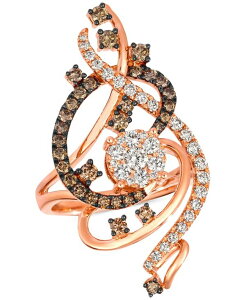 �� ���@�� ���f�B�[�X �A�N�Z�T���[ �����O Le Vian Crazy Collection Chocolate Diamond & Nude Diamond Swirl Statement Ring (1-1/2 ct.w.) in 14k Yellow Rose Gold �S�[���h