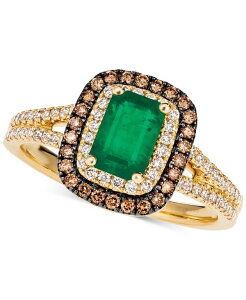 �� ���@�� ���f�B�[�X �A�N�Z�T���[ �����O Le Vian Costa Smeralda Emerald (3/4 ct.w.) & Diamond (3/8 ct.w.) Halo Ring in 14k Emerald �G�������h