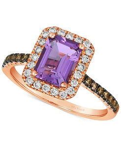 �� ���@�� ���f�B�[�X �A�N�Z�T���[ �����O Le Vian Deep Sea Blue Topaz (1-5/8 ct.w.) & Diamond (3/8 ct.w.) Halo Ring in 14k Rose Gold (Also in Amethyst & Citrine) Amethyst �u���[