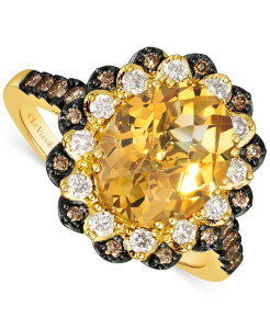 �� ���@�� ���f�B�[�X �A�N�Z�T���[ �����O Le Vian Cinnamon Citrine (3-1/4 ct.w.) & Diamond (1/2 ct.w.) Halo Ring in 14k Honey Gold Ring �S�[���h