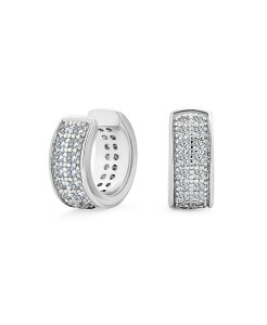 �u�����O ���f�B�[�X �A�N�Z�T���[ �s�A�X�E�C�������O Bling Jewelry Simple Two Tone Cubic Zirconia Pave Blue CZ One or Two Row Band Ear Cuffs Wrap Cartilagearrings .925 Sterling Clear �u���[