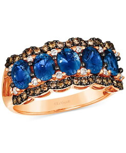 �� ���@�� ���f�B�[�X �A�N�Z�T���[ �����O Le Vian Blueberry Sapphire (2-1/3 ct.w.) Chocolate Diamond (1/4 ct.w.) & Nude Diamond (1/10 ct.w.) Multi Row Ring in 14k Strawberry Rose Gold �S�[���h