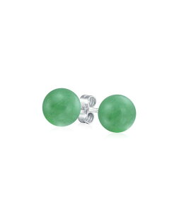 �u�����O ���f�B�[�X �A�N�Z�T���[ �s�A�X�E�C�������O Bling Jewelry 8MM Natural Stone Round Bead Ball Stud Earrings .925 Sterlingreen aventurine �O���[��