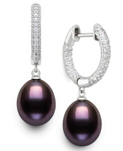 �x�� �h�D ���[�� ���f�B�[�X �A�N�Z�T���[ �s�A�X�E�C�������O Belle de Mer Cultured Freshwater Peacock Black Pearl (10-11mm) and Lab Created Sapphire Drop Earrings in Sterling Black �u���b�N
