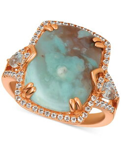 �� ���@�� ���f�B�[�X �A�N�Z�T���[ �����O Le Vian Sky Aquaprase (16 x 12mm) & White Topaz (5/8 ct.w.) Ring in 14k Rose Gold �S�[���h