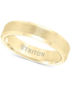 �g���g�� ���f�B�[�X �A�N�Z�T���[ �����O Triton Bevel Edge Comfort Fit Band in Yellow Tungsten Carbide Tungsten �C�G���[