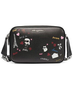 �J�[�� ���K�[�t�F���h ���f�B�[�X �o�b�O KARLAGERFELD PARIS Maybelle Small Crossbody Handbag Black/gold �u���b�N