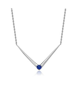 �W���l���B���F ���f�B�[�X �A�N�Z�T���[ �l�b�N���X�E�`���[�J�[�E�y���_���g�g�b�v ���[�X Genevive 14k Yellow Gold Plated with Green Cubic Zirconia Solitaire Chevron Layering Necklace in Sterling Blue �u���[