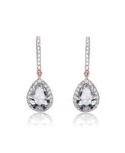 �W���l���B���F ���f�B�[�X �A�N�Z�T���[ �s�A�X�E�C�������O Genevive Sterling Silver White Gold Plated Cubic Zirconia Teardrop Earrings Pink �s���N