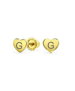 �u�����O ���f�B�[�X �A�N�Z�T���[ �s�A�X�E�C�������O �~�j Bling Jewelry Minimalist Alphabet Initialetter A-Z Real Yellow 14K Gold Screw back Mini Solid Heart Shaped Stud Earrings Gold g �S�[���h