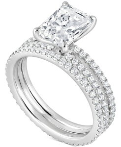�o�b�W�F���[�~�V���J ���f�B�[�X �A�N�Z�T���[ �����O Badgley Mischka Certified Lab Grown Diamond Radiant Bridal Set (3 ct.w.) in 14k White �z���C�g