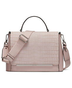 �J���o���N���C�� ���f�B�[�X �o�b�O Calvin Klein Alia Croc Magnetic Snap Satchel Bag Parfait
