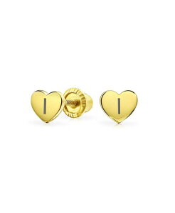 �u�����O ���f�B�[�X �A�N�Z�T���[ �s�A�X�E�C�������O �~�j Bling Jewelry Minimalist Alphabet Initialetter A-Z Real Yellow 14K Gold Screw back Mini Solid Heart Shaped Stud Earrings Gold i �S�[���h