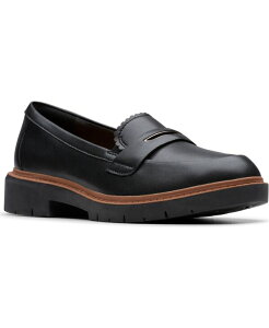 �N���[�N�X ���f�B�[�X �V���[�Y �X���b�|���E���[�t�@�[ Clarks Women's Westlynn Glow Slip-On Loafers Black Leather �u���b�N