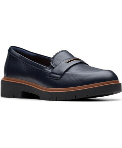 �N���[�N�X ���f�B�[�X �V���[�Y �X���b�|���E���[�t�@�[ Clarks Women's Westlynn Glow Slip-On Loafers Navy Leather �l�C�r�[