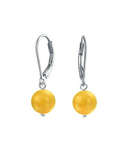 �u�����O ���f�B�[�X �A�N�Z�T���[ �s�A�X�E�C�������O Bling Jewelry Sterling Silver Drop Earrings with 8MM Natural Balls and Lever Back Yellow lemon quartz �C�G���[