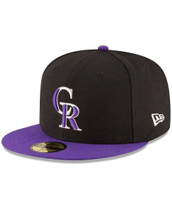 �j���[�G�� �����Y �A�N�Z�T���[ �X�q �L���b�v New Era Men's Colorado Rockies Authenticollection Field 59FIFTY Structured Cap Black �u���b�N