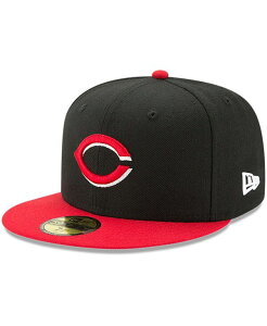 �j���[�G�� �����Y �A�N�Z�T���[ �X�q New Era Men's Cincinnati Reds Road Authenticollection-Field 59FIFTY Fitted Hat Black �u���b�N