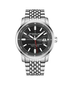 �X�g�D�[�����O ���f�B�[�X �A�N�Z�T���[ �r���v T�V���c Stuhrling Trackmaster 1026 Men s Automatic Watch 42mm Stainlessteel Bracelet Sunray black dial �u���b�N