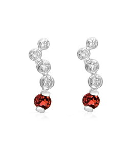 �W���l���B���F ���f�B�[�X �A�N�Z�T���[ �s�A�X�E�C�������O Genevive Sterling Silver White Gold Plated with Genuine Red Cubic Zirconia DNA Earrings Red ���b�h